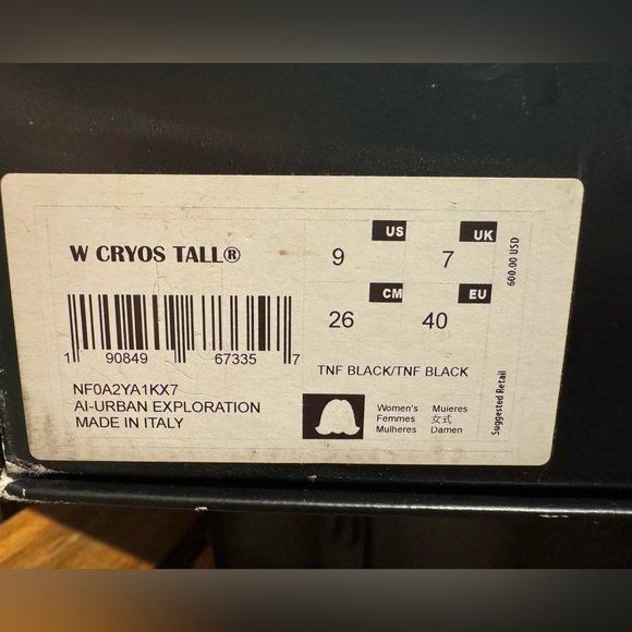 North Face Tall Cryos Boots, size 9 - Picture 4 of 6